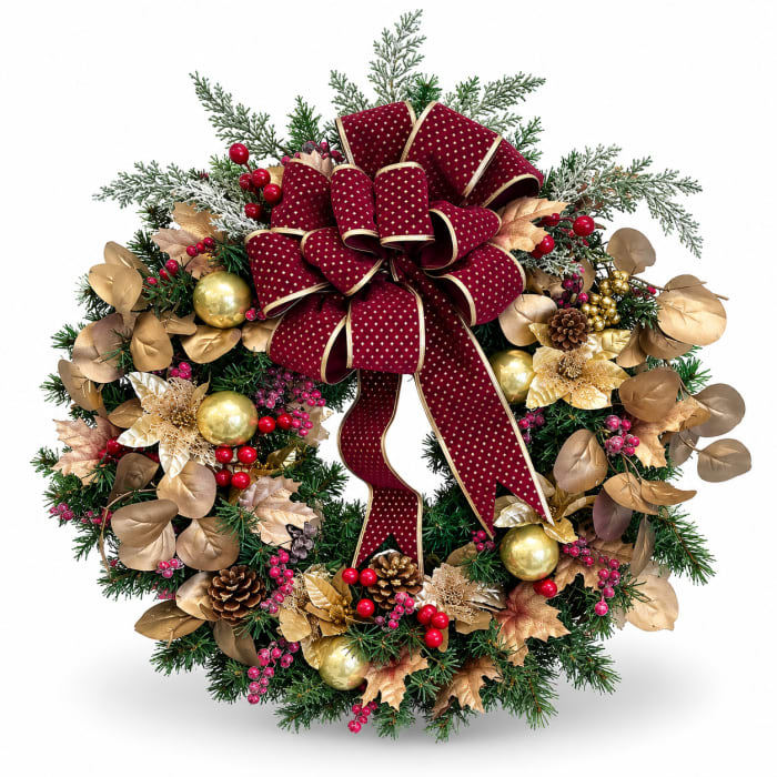 Rich Elegant Christmas Silk Wreath