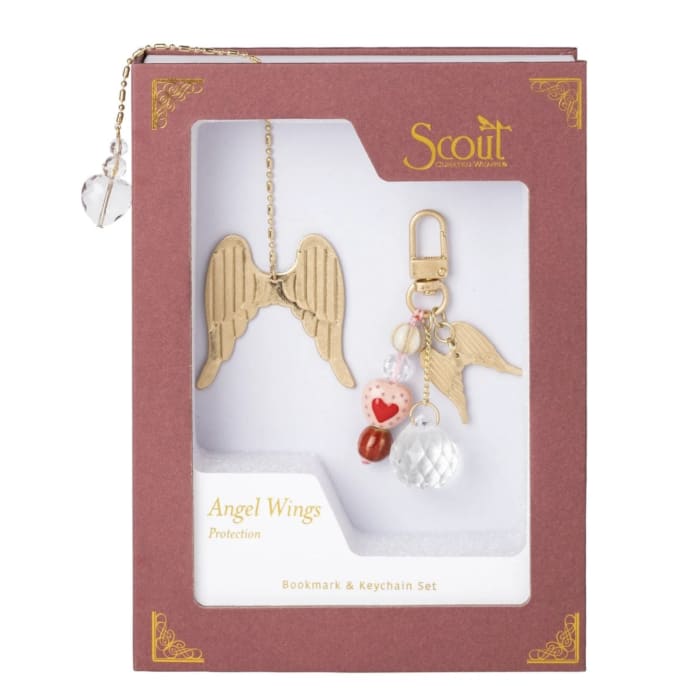 Bookmark & Keychain Set – Angel Wings | Protection