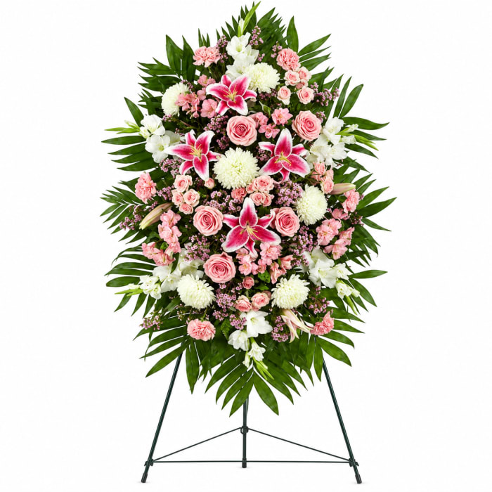 Pink and White Standing Spray