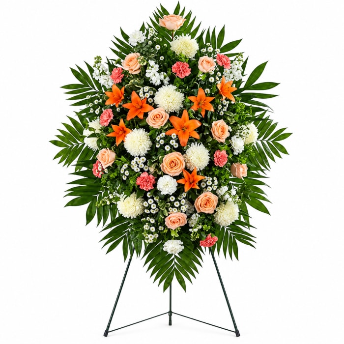 Peach, Orange, and White Standing Spray