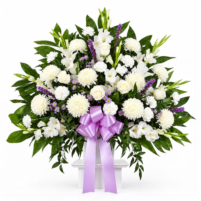 Heartfelt Lavender & White Standing Basket