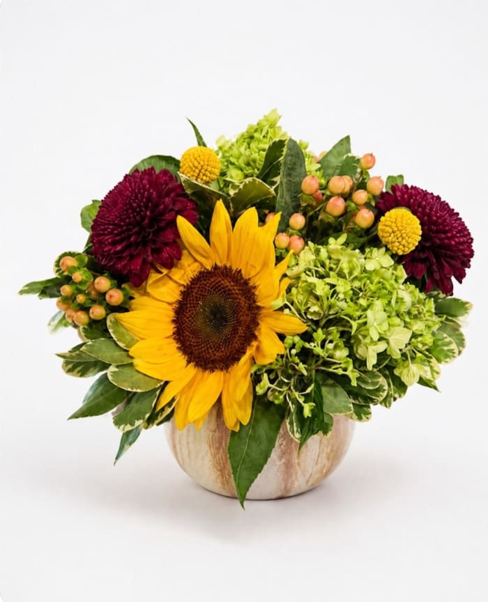 Harvest Sunshine Pumpkin Arrangement