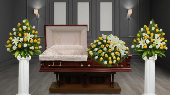 CV-21 Set funeral de rosas y lirios casablanca