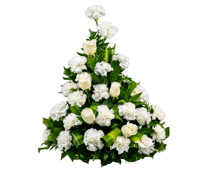 AR-04 Arreglo funeral de rosas y claveles