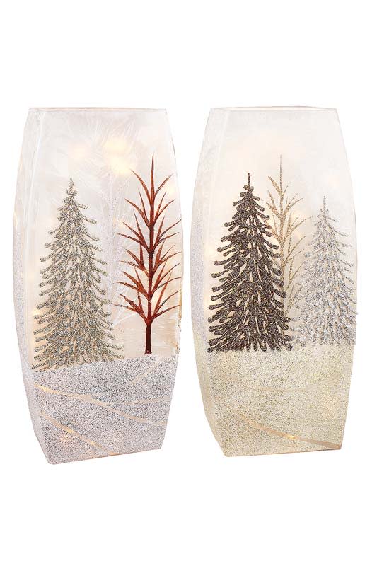 Winter Wonderland Pre-Lit Glass Vase
