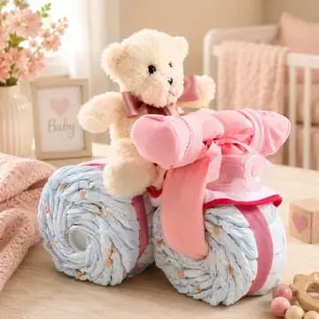 Pink Tricycle Diaper Gift