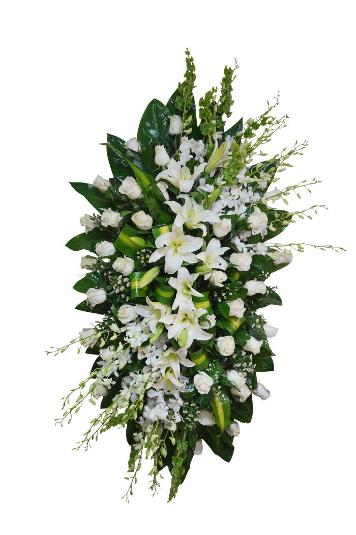 CR-22 Corona de rosas, orquídeas, lirios y campana de Irlanda