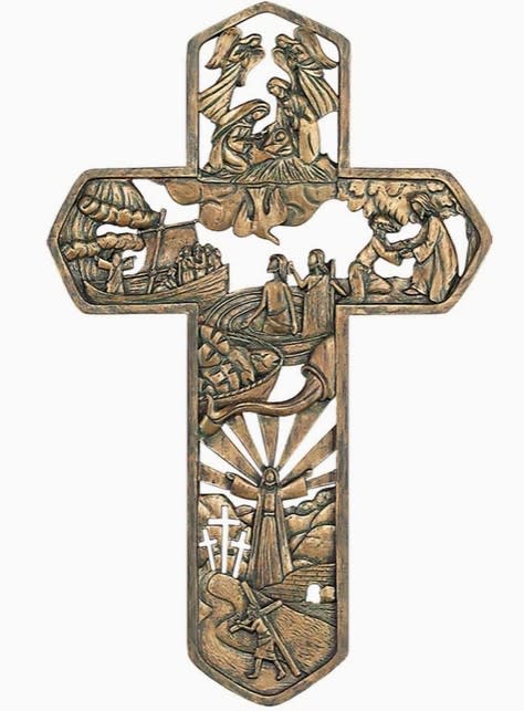 Life of Christ Wood Look Wall Cross