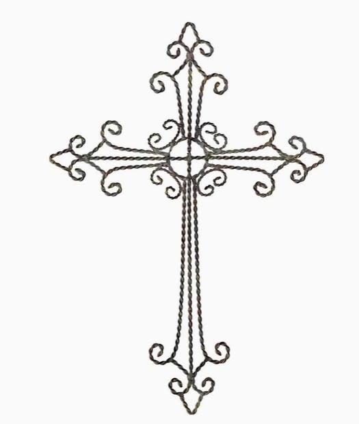 Wall Cross Antique Grey Metal