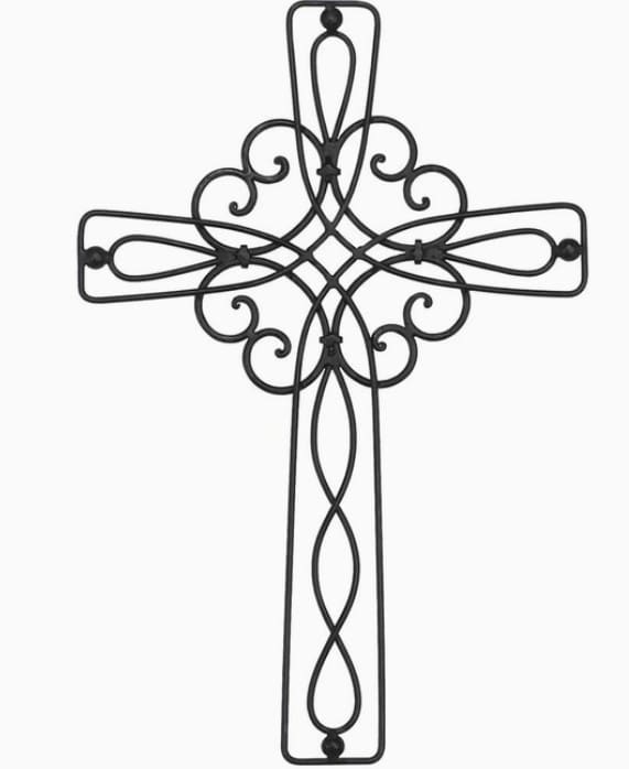Wall Cross Floral Metal