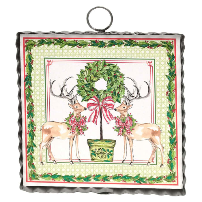 Mini Art Traditional Tidings Deer & Topiary