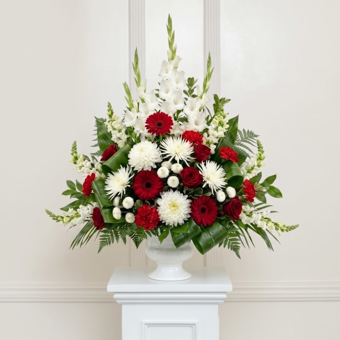 Crimson Remembrance Large Tribute Arrangement