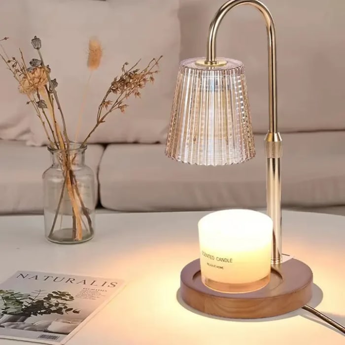 Adjustable Candle Lamp Brass Finish