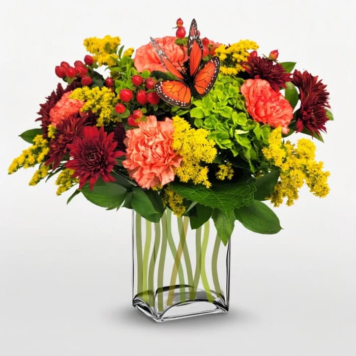 Nutmeg Autumn Bouquet W/Butterfly