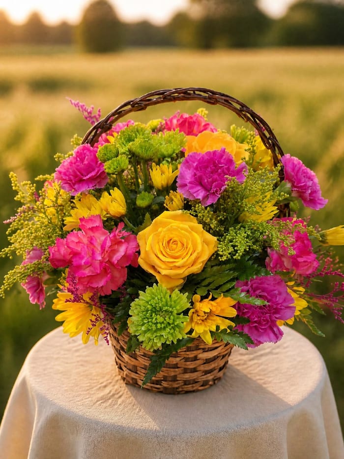 Genn H Fuschia and Yellow Basket