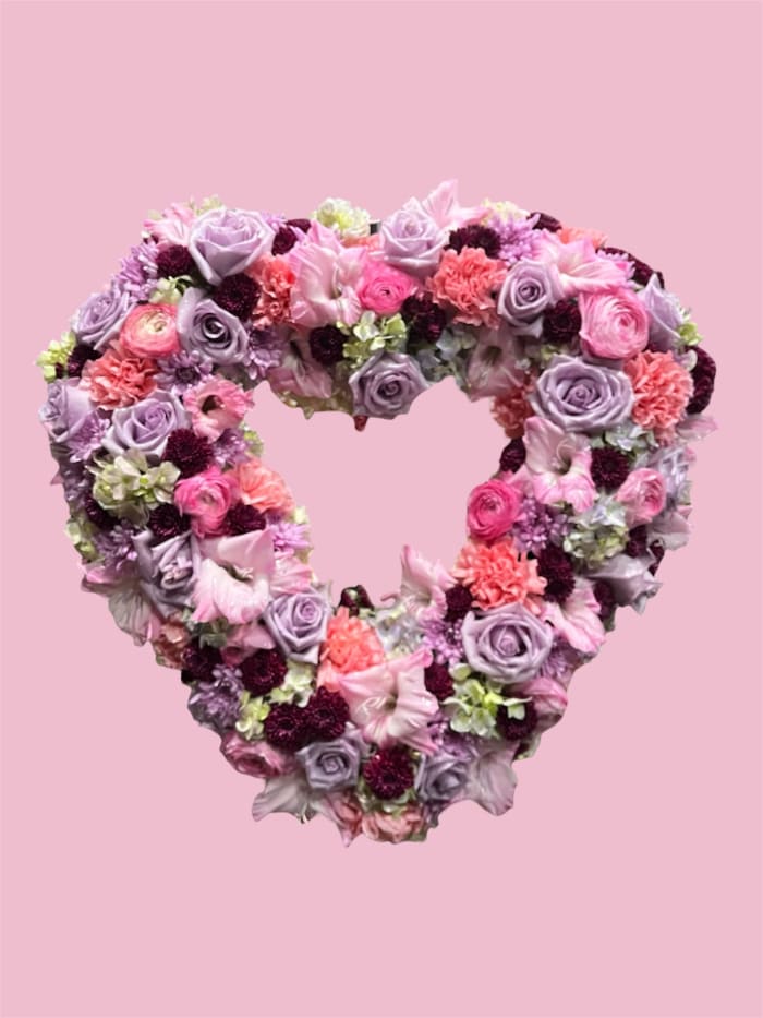 Pink & Lavender Open Heart