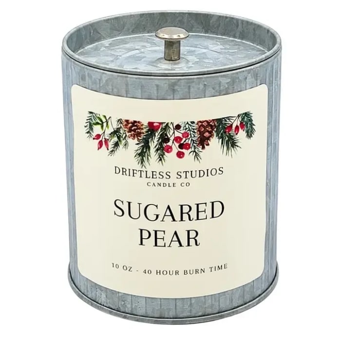 Sugared Pear Candle Tin