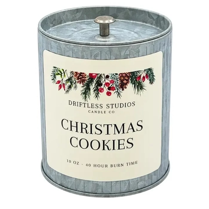 Christmas Cookie Candle Tin