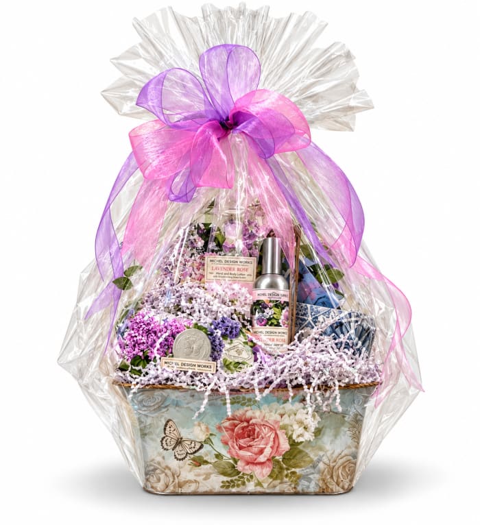Lavender Rose Vintage Gift Basket