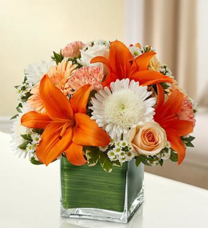 Healing Tears Peach, Orange and White Flower Delivery Toronto ON