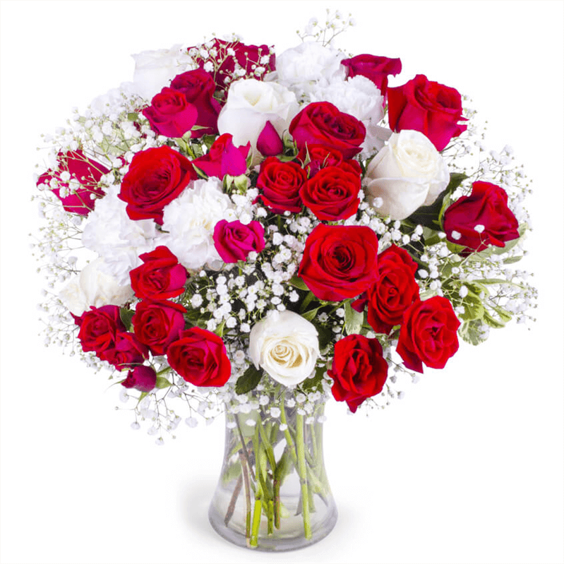 Red and White Memories Flower Bouquet