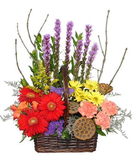 Out Of The Woods Flower Basket Flower Bouquet