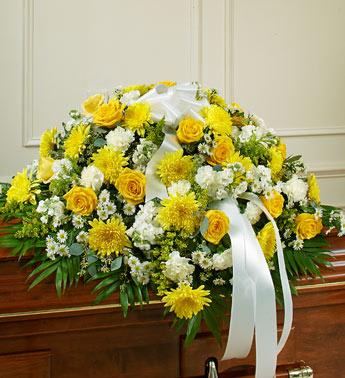 Cherished Memories Casket Spray - Yellow