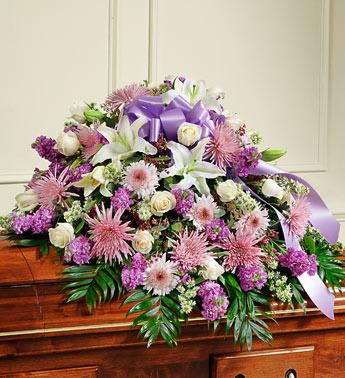 Cherished Memories Casket Spray - Lavender