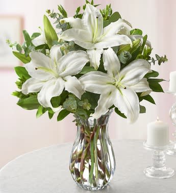 White Lily Vase