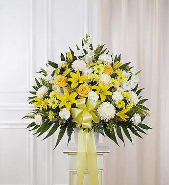Heartfelt Sympathies™ Standing Basket- Yellow