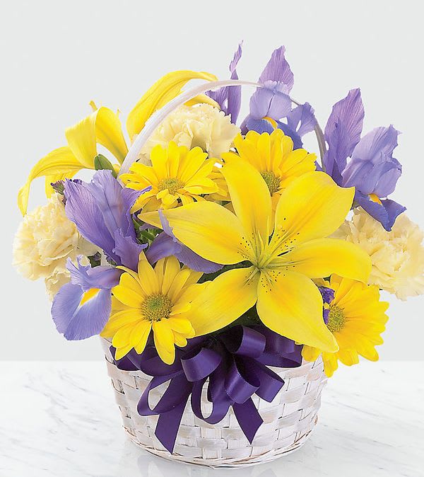 The Spirit of Spring Basket Flower Bouquet
