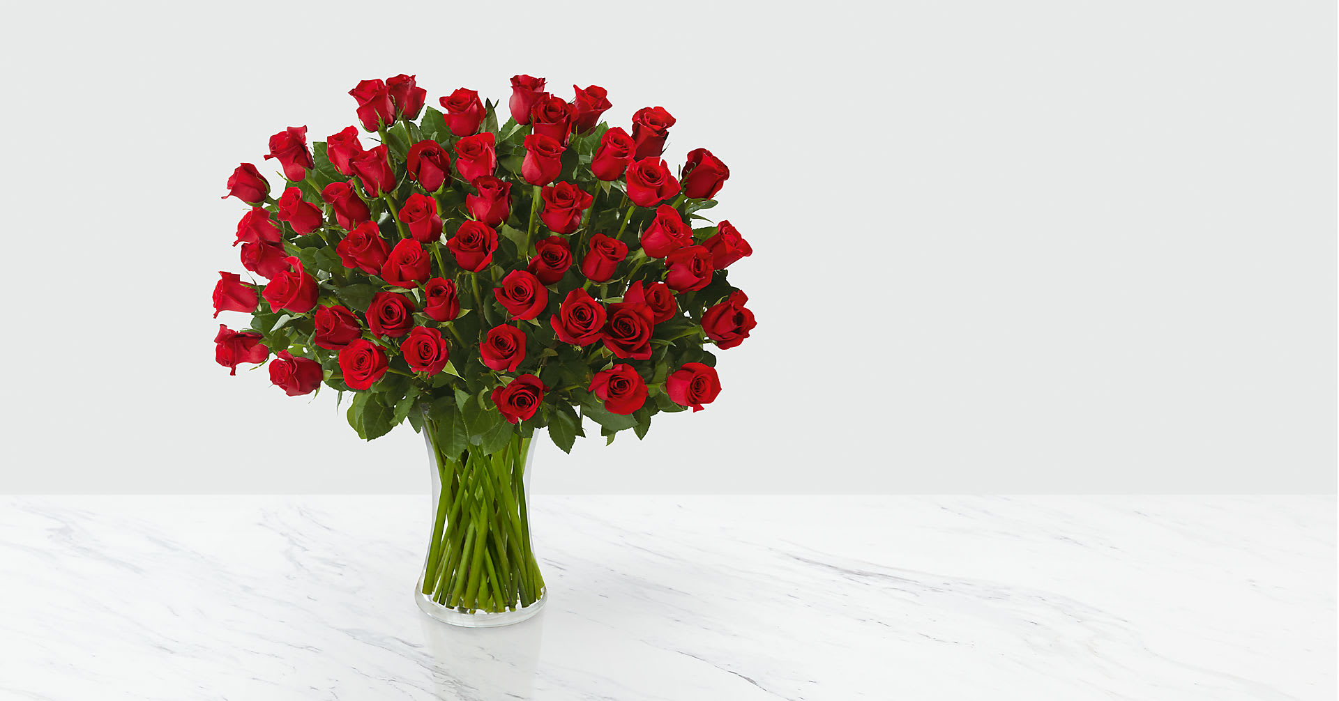 Fifty Long Stem Red Roses