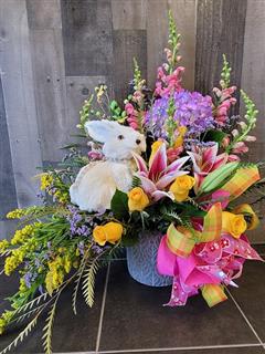 Bunny's Garden In Luxury Ceramic Vase