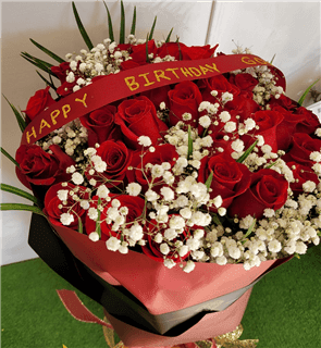 50 Premium Long Stem Red Rose Bqt (Love Risen Bqt) Flower Bouquet