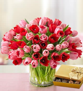Sweetest Love Tulips, 60 Stems