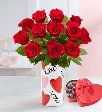 One Dozen Romantic Red Roses