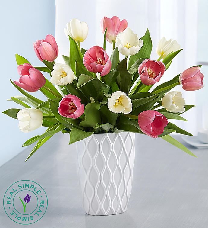 Pink & White Tulips by Real Simple