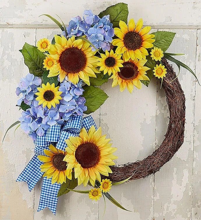 Keepsake Farmhouse Sunflower Wreath- 18"
