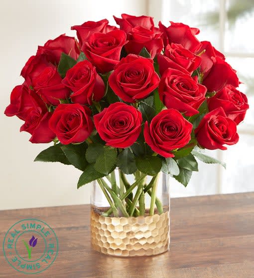 Classic Red Roses by Real Simple Flower Bouquet