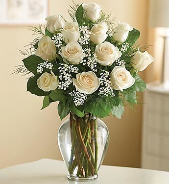 Premium Long Stem White Roses