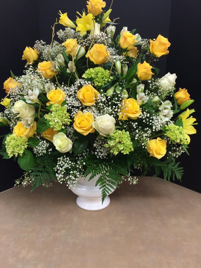 Yellow & White Sympathy Basket