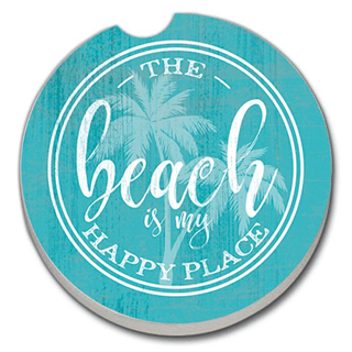 Car Coaster - Beach Happy Place Flower Bouquet