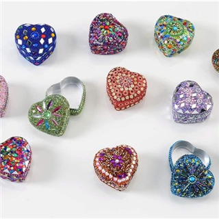 Sequin Heart Shape Box Flower Bouquet