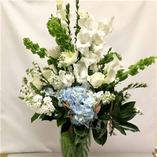Elegance with a Touch of Blues Flower Bouquet