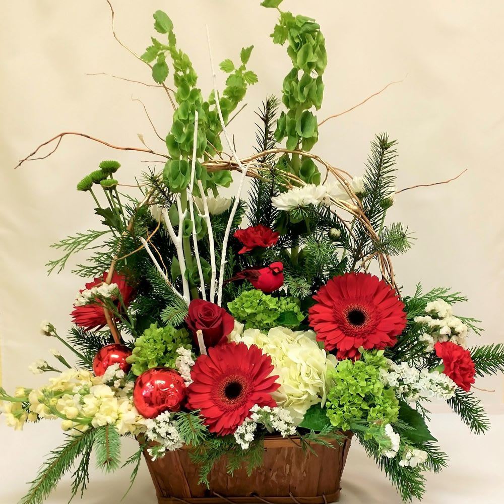 Christmas Wonderland Basket Flower Bouquet