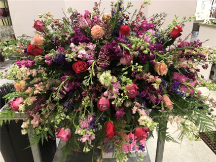 Rich in Color Casket Spray