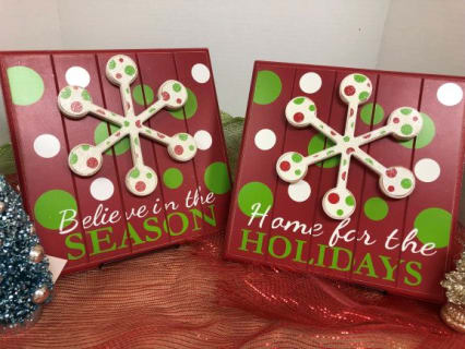 Home for Holiday Plaque Flower Bouquet