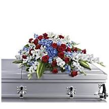 Red, White and Blue Casket Spray
