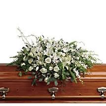 White Casket Spray