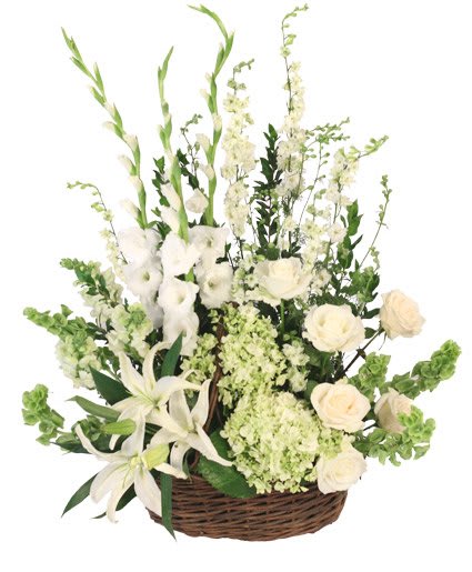 Peaceful   Basket Flower Bouquet